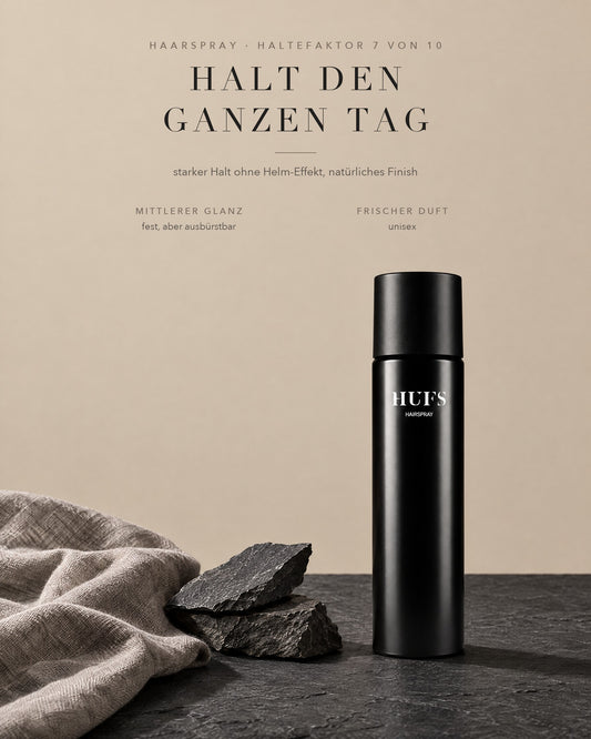 HUFS Hairspray mit Haltefaktor 7 von 10: Halt den ganzen Tag, mittlerer Glanz, frischer Unisex-Duft
