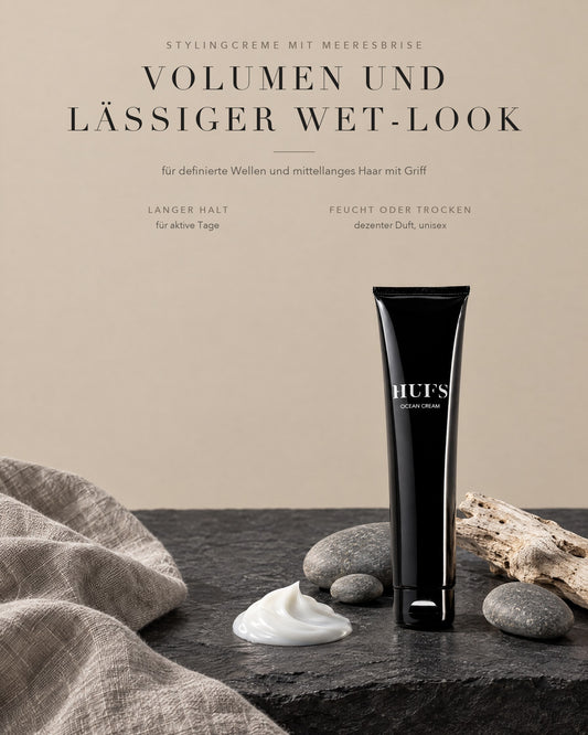 HUFS Ocean Cream für Volumen und lässigen Wet-Look: langer Halt, feucht oder trocken anwendbar
